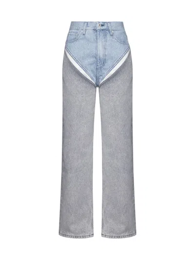 Y/project Jeans In Ice Blue/grey