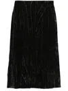 Y/project Bleached Denim Skirt In Black Vertical Whiskers - Black Vertical Whiskers