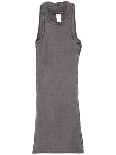 Y/project Jersey Tank Dress In Black