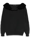 Y/project Ruffled-neck Sweater In Dark Grey