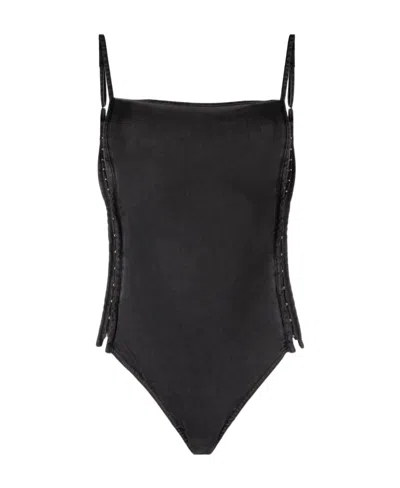 Y/project Label Denim One-piece Vest In Black