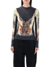 Y/project Black Printed Long Sleeve Top In Black