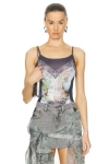 Y/project Graphic-print Scoop-neck Stretch-jersey Top In Black