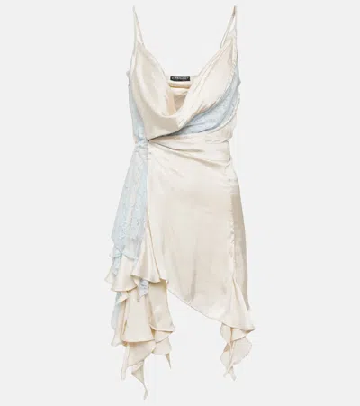 Y/project Lace-trimmed Asymmetric Slip Dress In Beige