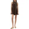 Y/project Y / Project Ladies Brown Braided Neck Knit Dress In Brown