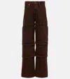 Y/project Layered High-rise Wide-leg Jeans In Brown