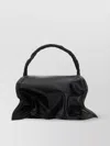 Y/PROJECT LEATHER HANDBAG WITH BRAIDED HANDLE AND STRUCTURED BASE