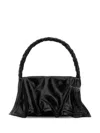 Y/project Glossy Leather Shoulder Bag With Metallic Ring In Black