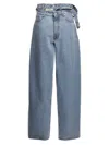 Y/project High Waist Wide Leg Jeans With Belt Loops In Light Blue