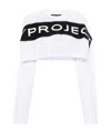 Y/project Logo Cropped T-shirt In White