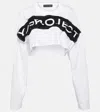 Y/project Scrunched Logo Cotton Crop Top In White