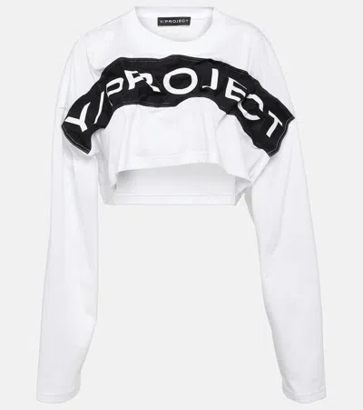 Y/PROJECT LOGO COTTON JERSEY CROP TOP