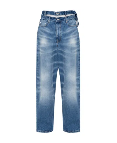 Y/project Logo Denim Trousers In Blue