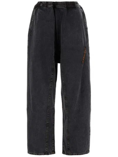 Y/PROJECT LOGO EMBROIDERED JEANS