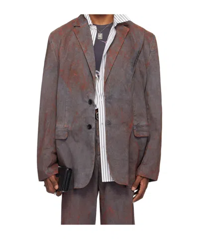 Y/project Logo-embroidered Pinched-detailed Blazer In Black