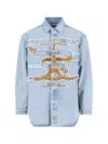 Y/project Light Blue Cotton Denim Jacket In Light Blue
