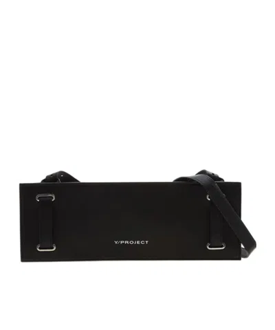 Y/project Logo Shoulder Bag In Black