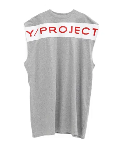 Y/project Logo Vest Dress In Gray