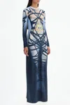 Y/project Jpg Bondage Jersey Long Dress In Blue