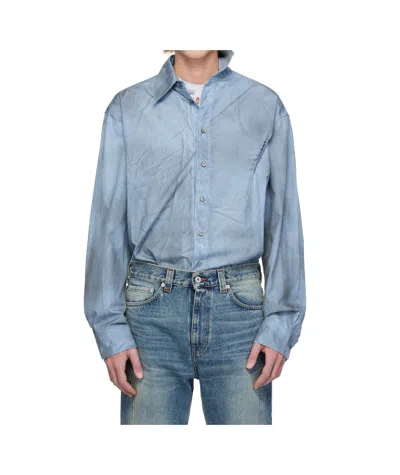 Y/project Long-sleeved Shirt In Blue