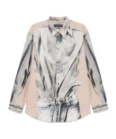 Y/project Long-sleeved Shirt In Gray