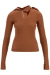 Y/project Long-sleeved Top With Pin In Rust (brown)