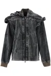 Y/project Black Velcro Denim Jacket In Black
