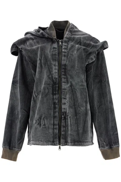 Y/PROJECT MEN'S DENIM JACKET WITH VELCRO CLOSURE