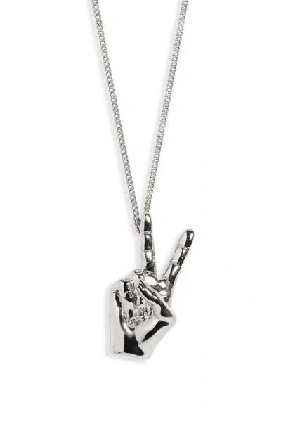 Y/project Mini Peace Pendant Necklace In Silver