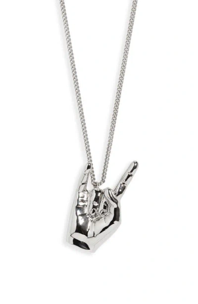 Y/project Mini Rock-on Pendant Necklace In Silver