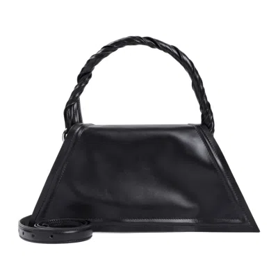 Y/project Mini Wire Black Cow Leather Handbag