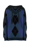 Y/project Y Project Women Embroidered Stretch Cotton Blend Oversize Sweater In Multicolor