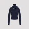 Y/project Pinched Shoulder Fitted Sweater In Navy Blue