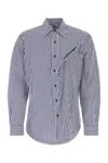 Y/project Y Project Embroidered Poplin Oversize Shirt In Navy Blue