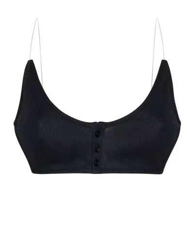 Y/project Open-back Crop Top In Black