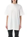 Y/project Optic White T-shirt With Ribbed V Collar And Logo Applique In 白色