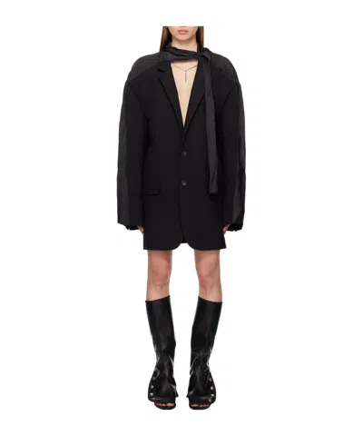 Y/project Oversize Fit Virgin Wool Blazer In Black