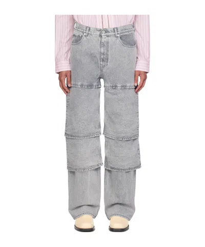Y/project Panelled Wide-leg Jeans In Gray
