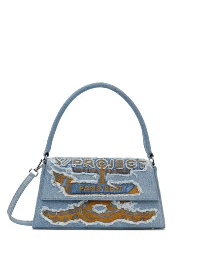 Y/project Paris' Best Denim Shoulder Bag In Blue