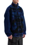 Y/project Oversized Color Block Fleece Jacket In Blue