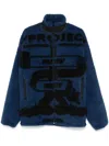 Y/project Oversized Color Block Fleece Jacket In Blue