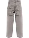 Y/project Logo-patch Cotton Jeans In Grey