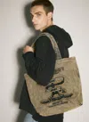 Y/project Paris' Best Distressed Denim Tote Bag In Beige