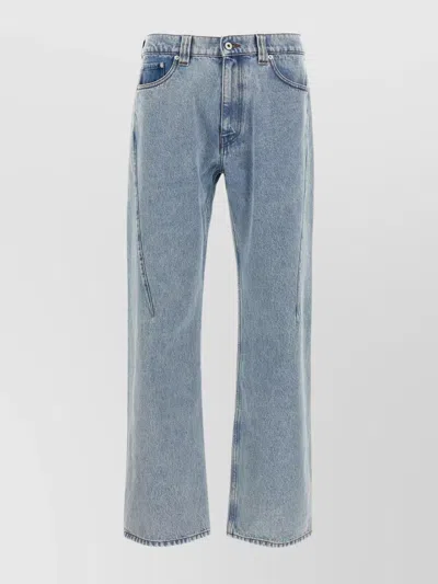 Y/project Parisian Embroidered Straight Leg Jeans In Blue