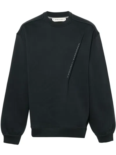 Y/project Pinched Logo Cotton Sweatshirt In Black