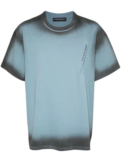 Y/project Pinched Logo T-shirt In Blue