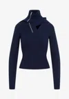 Y/project Pinched Shoulder Fitted Sweater In Navy