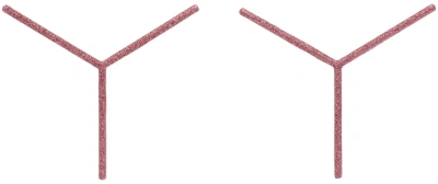 Y/project Pink Maxi Y Earrings In Pink Glitter