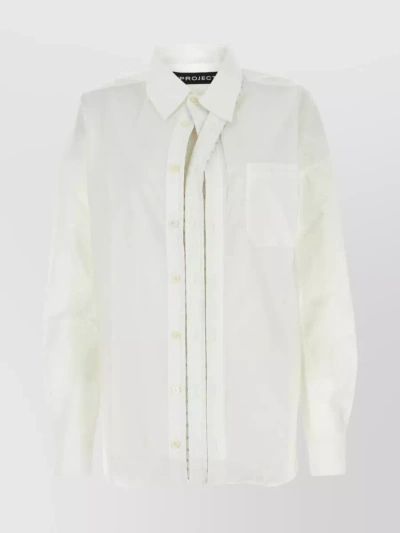 Y/project Poplin Shirt: Unique Adjustable Buttons In White