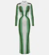 Y/project Printed Knit Maxi Dress In Green